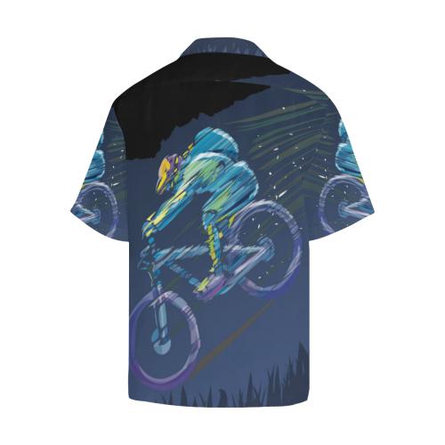 Mountain Bike Downhill Men Hawaiian Shirt