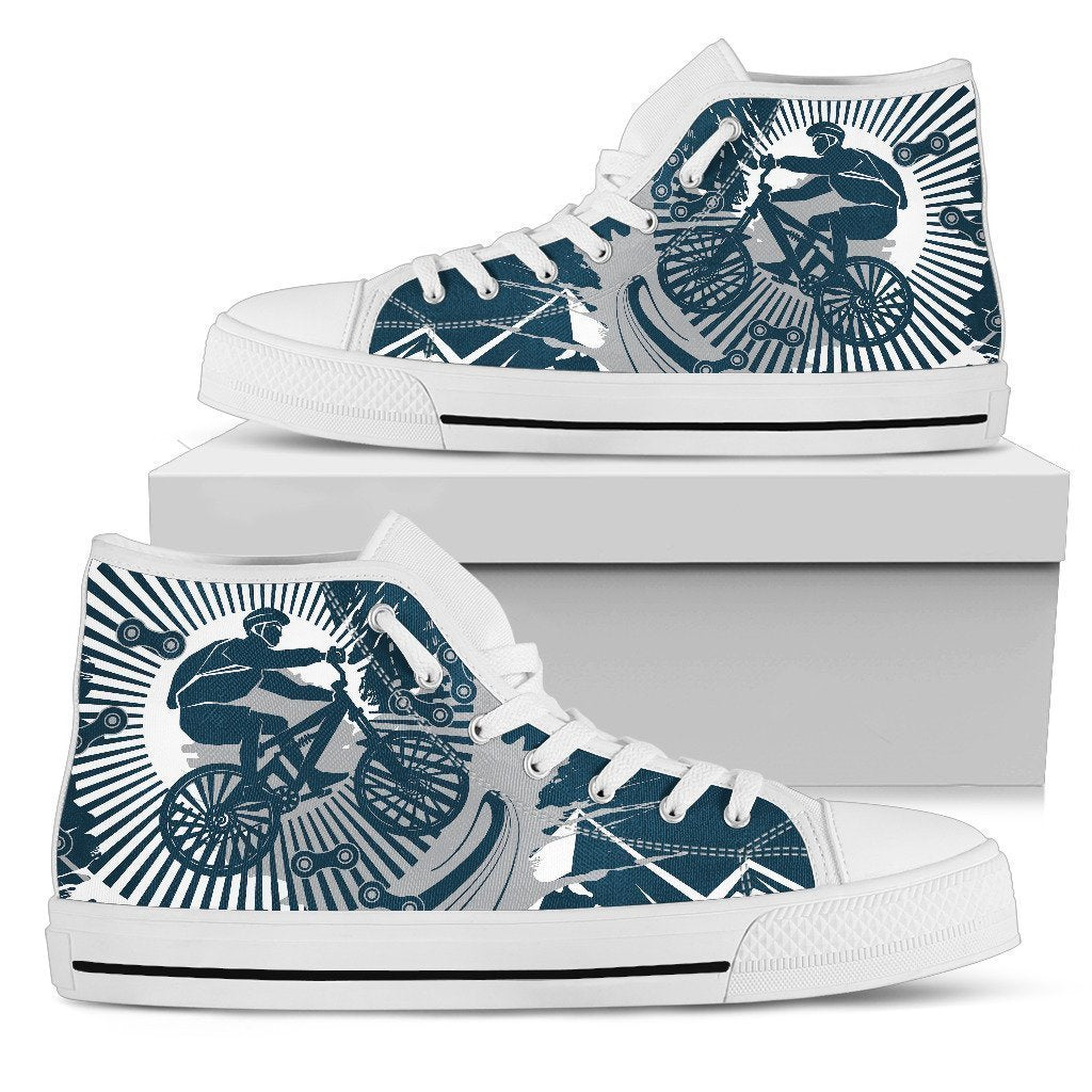 Mountain bike Men High Top Canvas Shoes