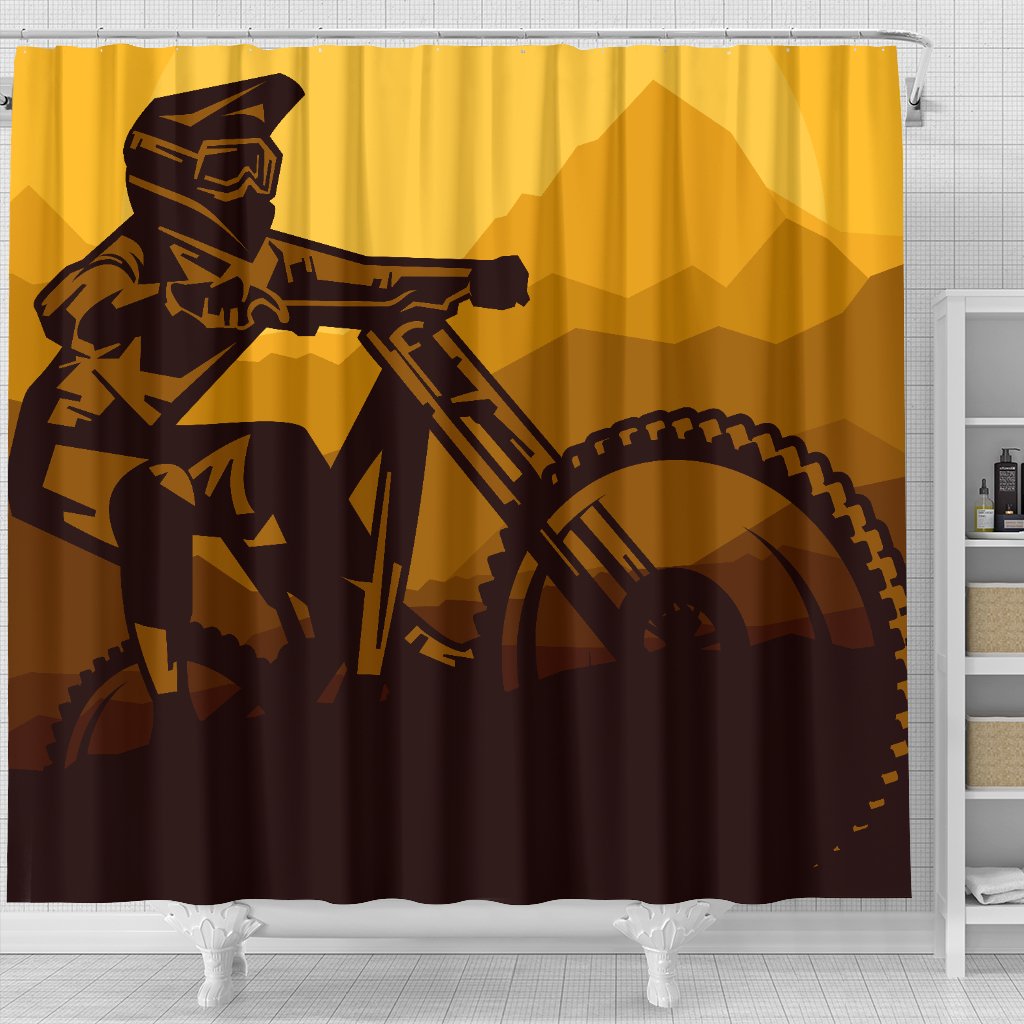 Mountain Bike Print Shower Curtain