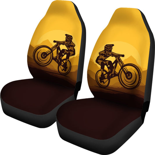 Mountain Bike Print Universal Fit Car Seat Covers
