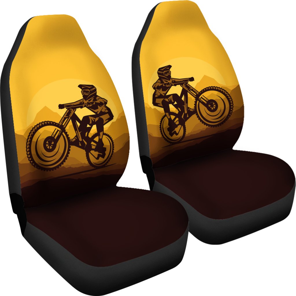 Mountain Bike Print Universal Fit Car Seat Covers