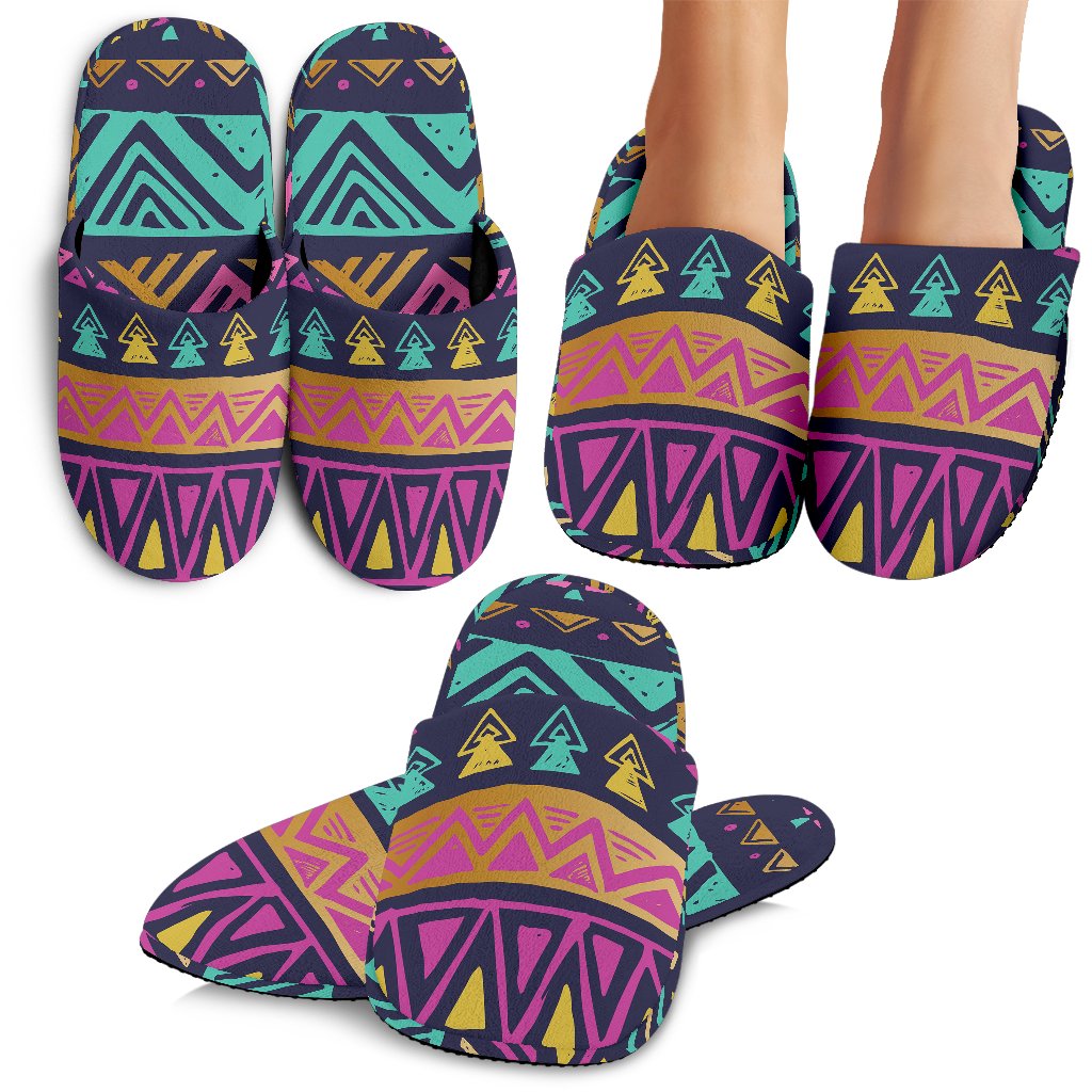 Multicolor Tribal Aztec Slippers