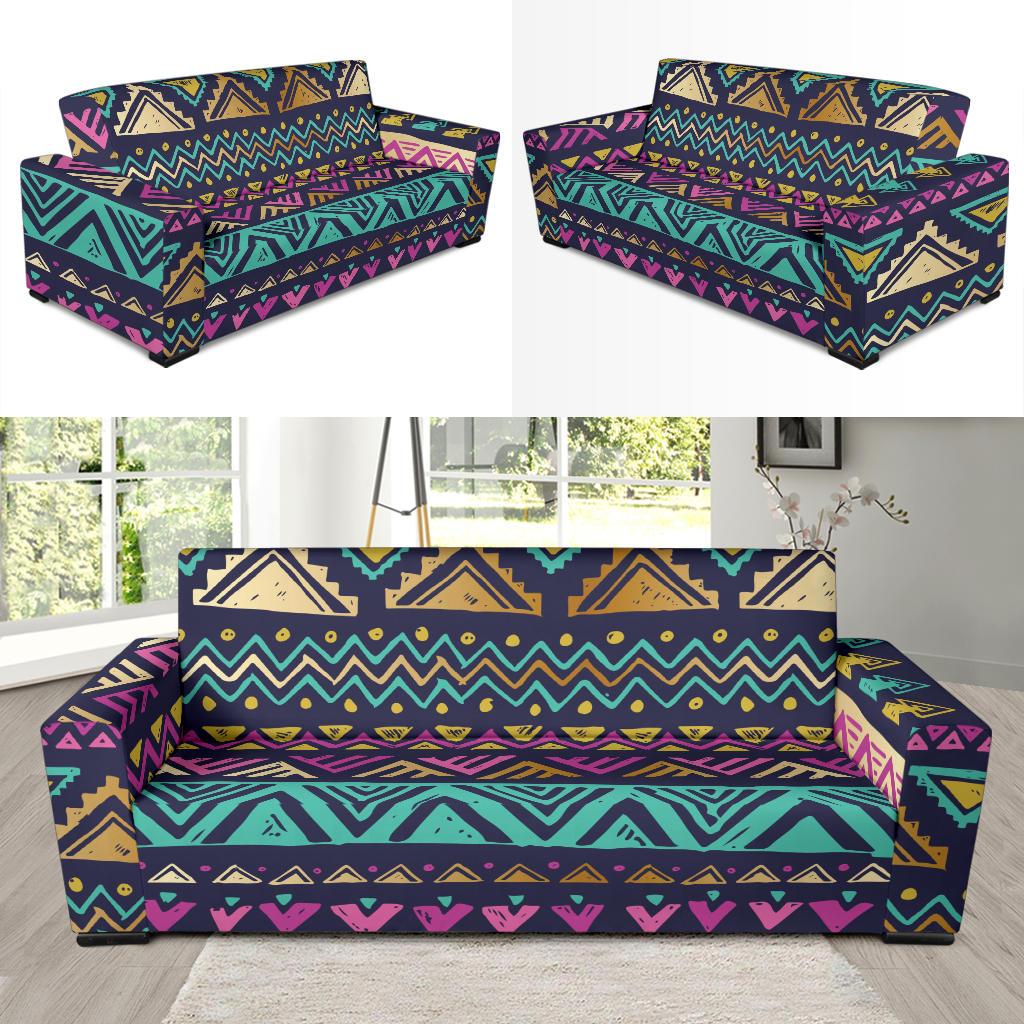 Multicolor Tribal aztec Sofa Slipcover-JORJUNE.COM