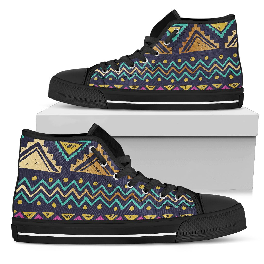Multicolor Tribal Aztec Women High Top Shoes