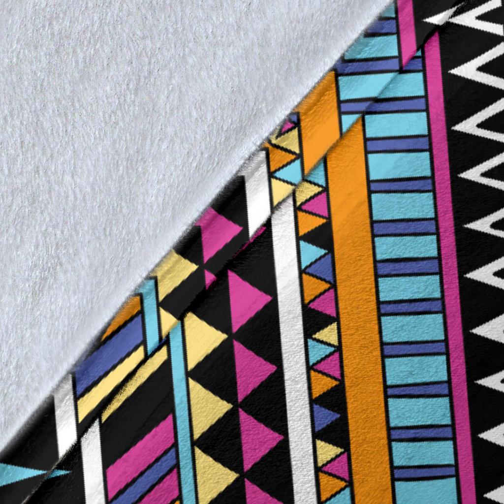 Multicolor Zigzag Tribal Aztec Fleece Blanket