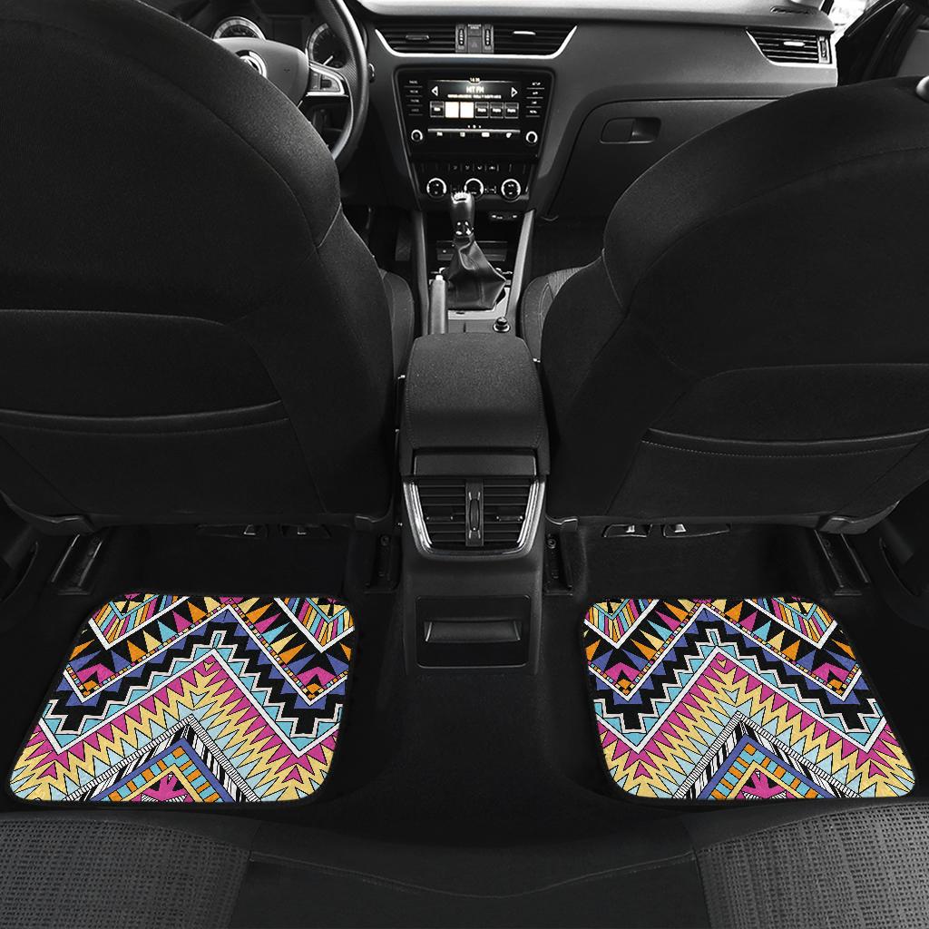 Multicolor zigzag Tribal Aztec Front and Back Car Floor Mats