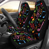 Music Note Colorful Themed Print Universal Fit Car Seat Covers