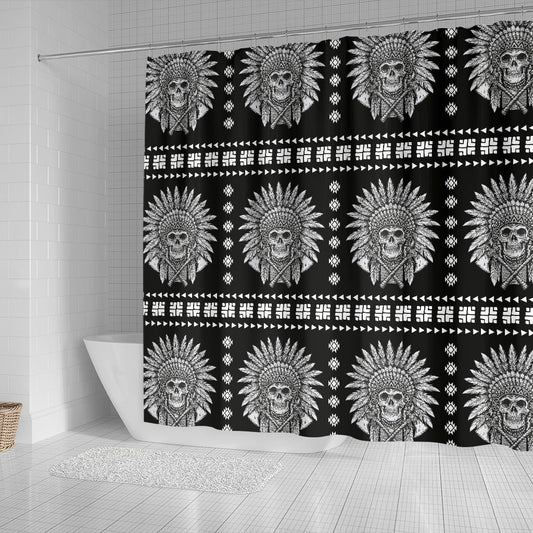 Native American Indian Skull Shower Curtain