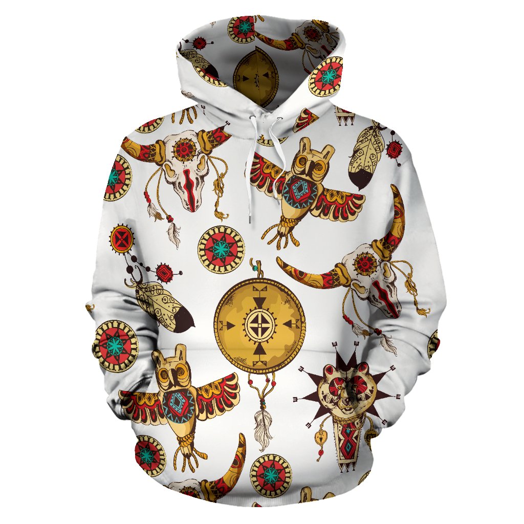 Native American Symbol Pattern All Over Print Hoodie
