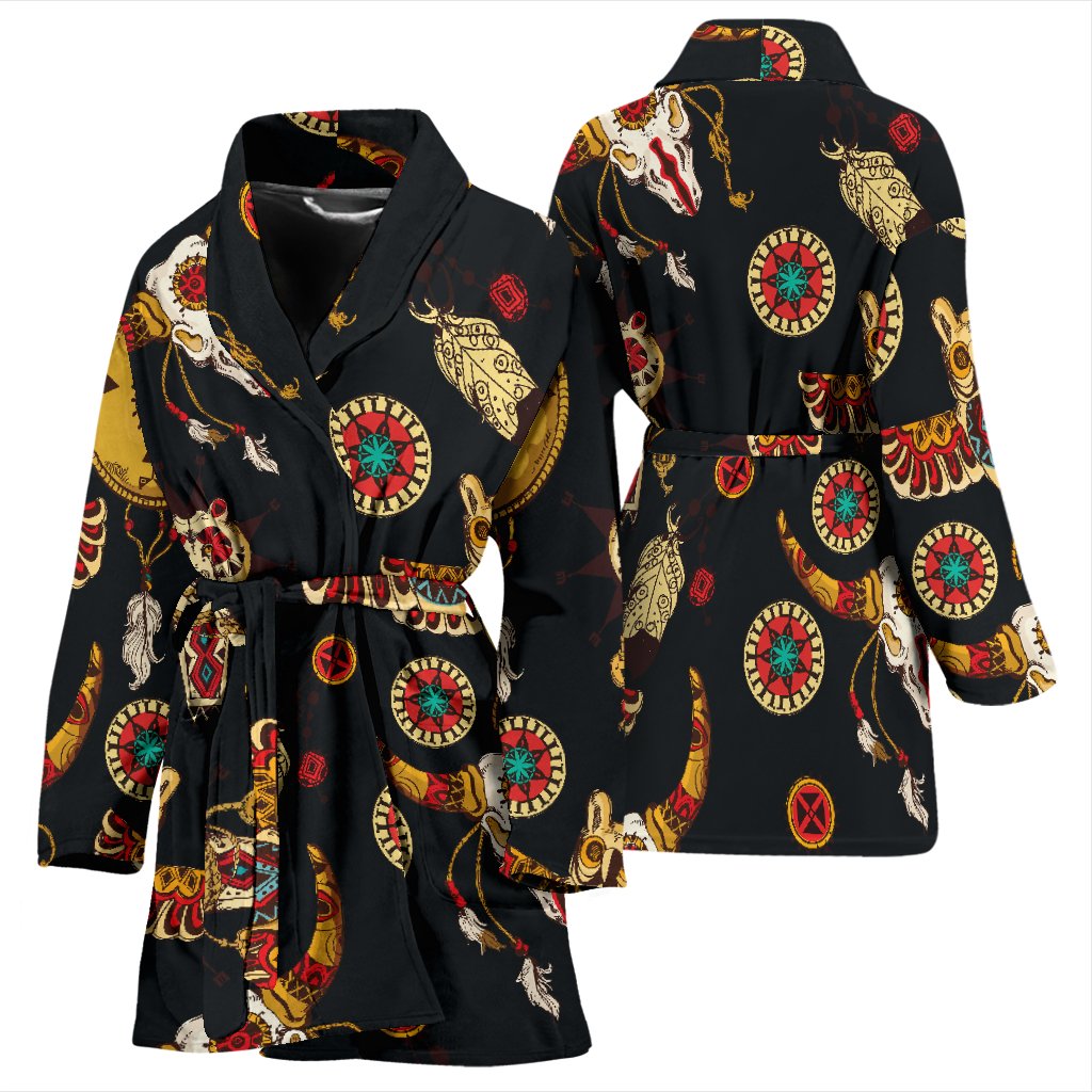 Native American Symbol Pattern Women Bath Robe
