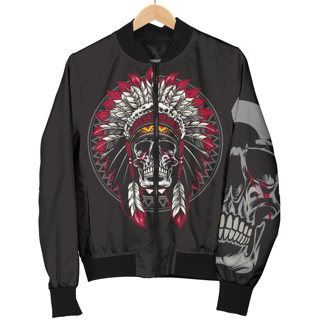 Native Indian Skull Men Casual Bomber Jacket