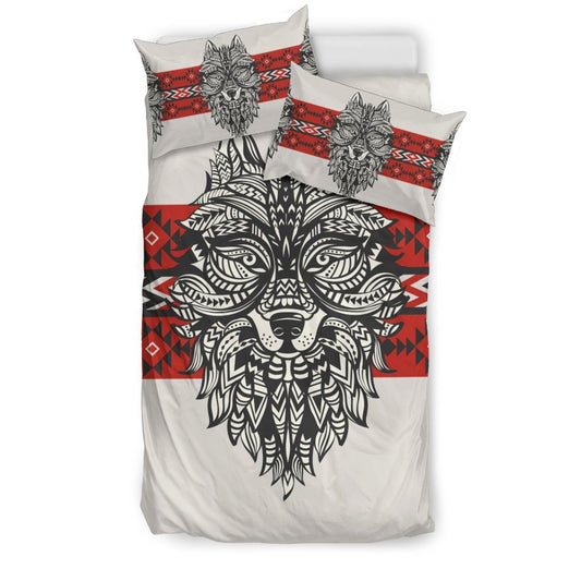 Native Indian Wolf Duvet Cover Bedding Set