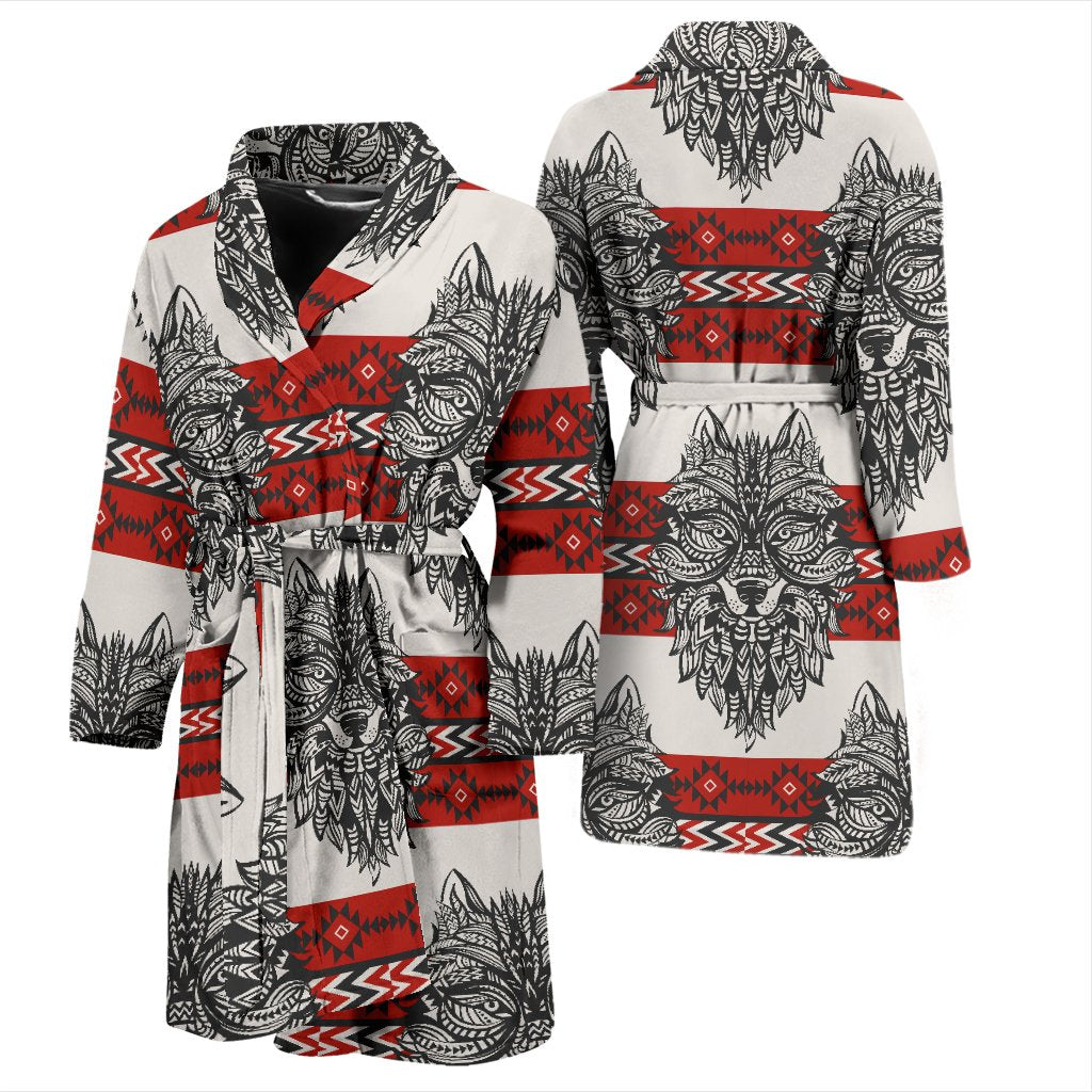 Native Indian Wolf Men Bath Robe