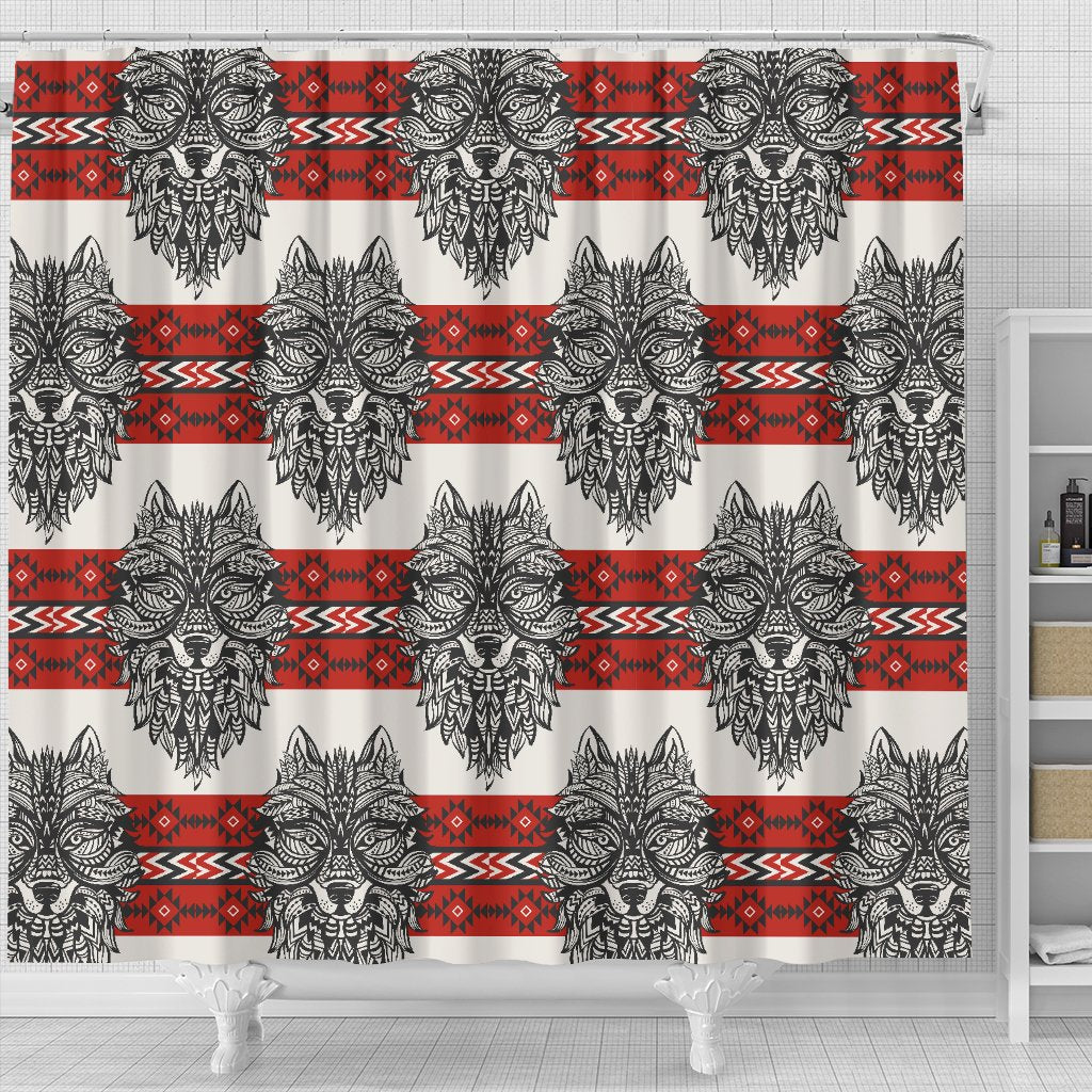 Native Indian Wolf Shower Curtain