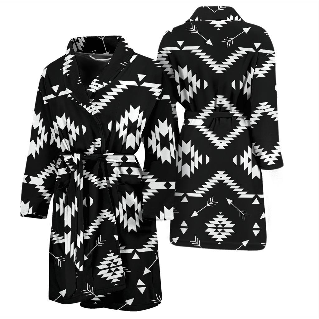 Native Pattern Print Design A04 Men Bathrobe-JORJUNE.COM