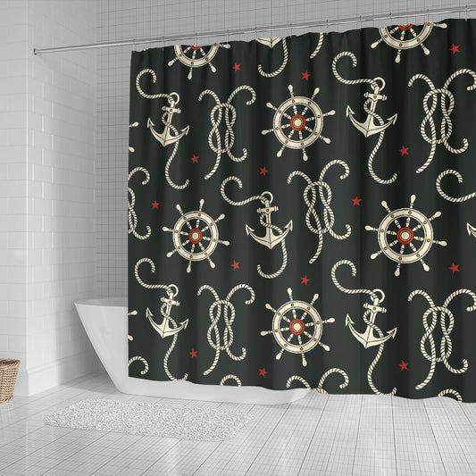 Nautical Anchor Pattern Shower Curtain