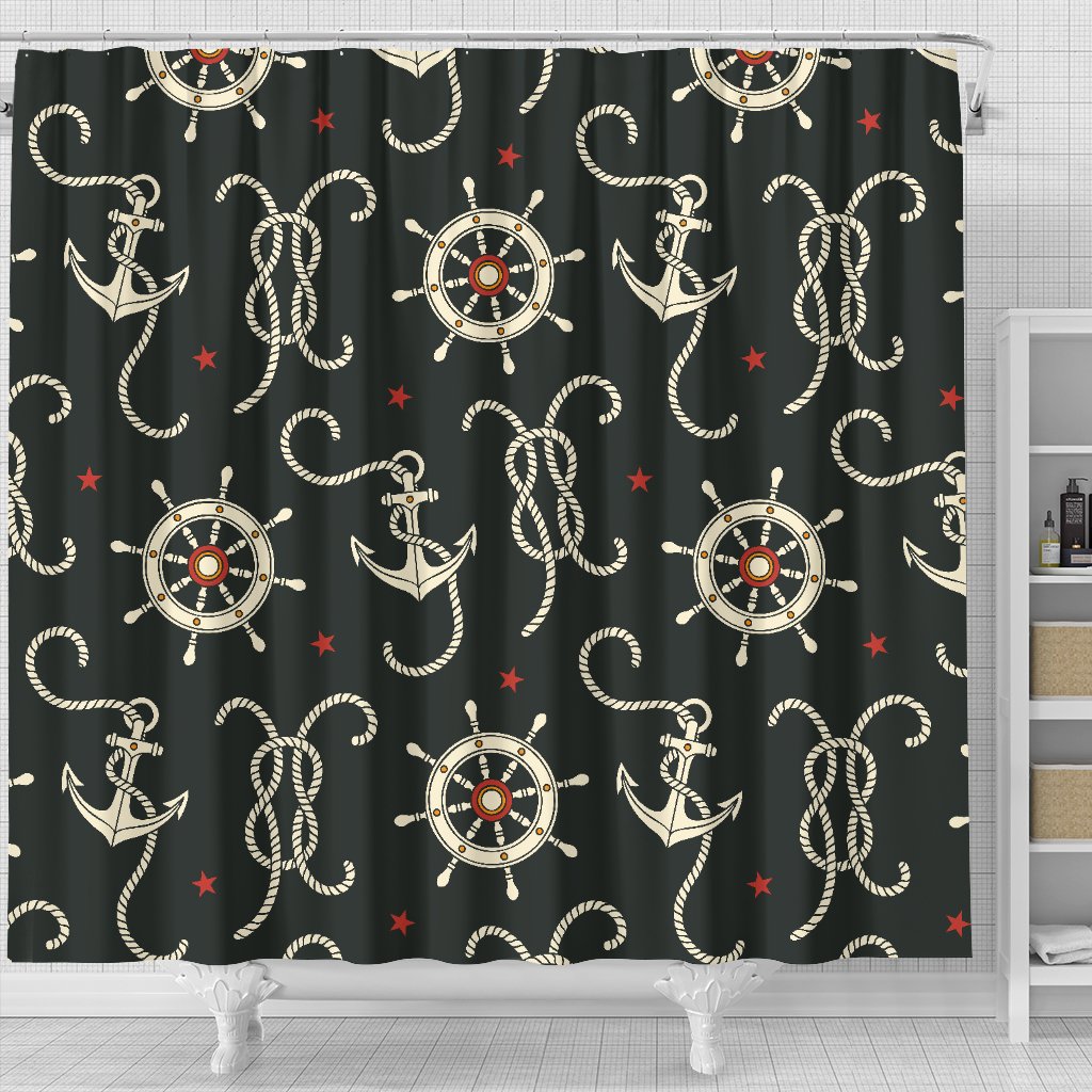 Nautical Anchor Pattern Shower Curtain