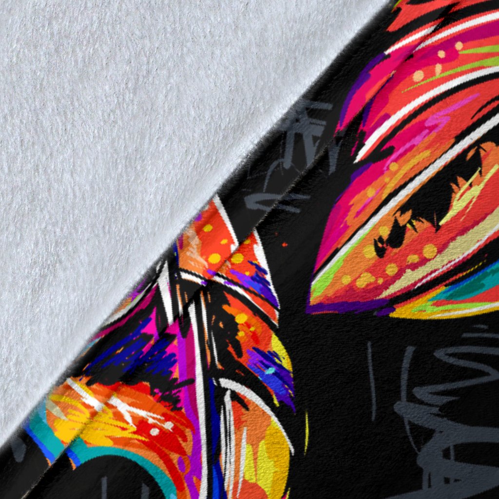 Neon Color Tropical Palm Leaves Fleece Blanket