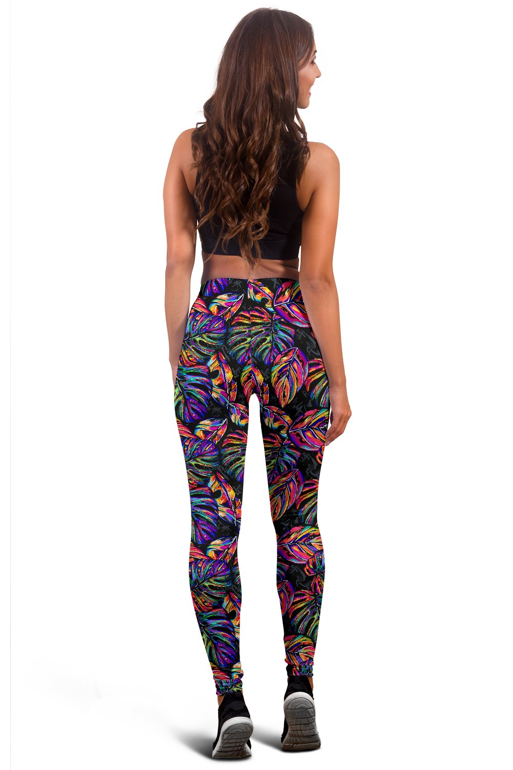 Neon Color Tropical Palm Leaves Women Leggings