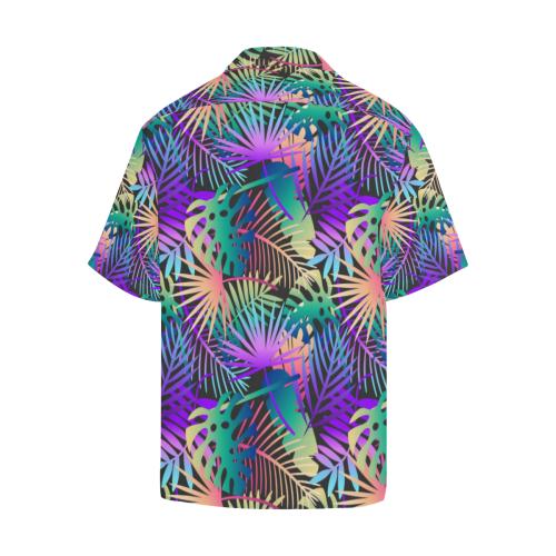 Neon Flower Tropical Palm Men Hawaiian Shirt