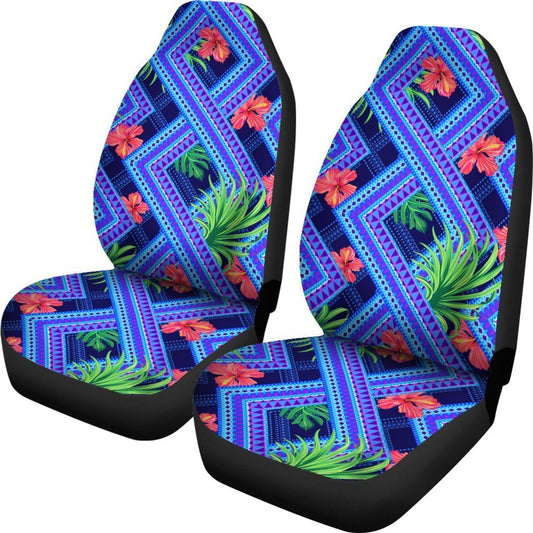 Neon Hibiscus Hawaiian tropical Universal Fit Car Seat Covers