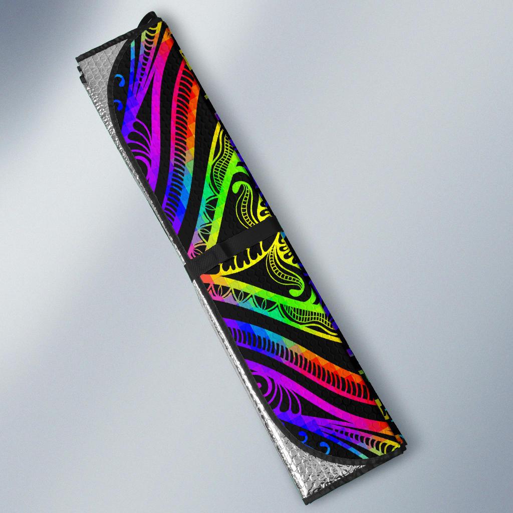 Neon Trible Rainbow Pattern Print Design A01 Car Sun Shades-JORJUNE.COM