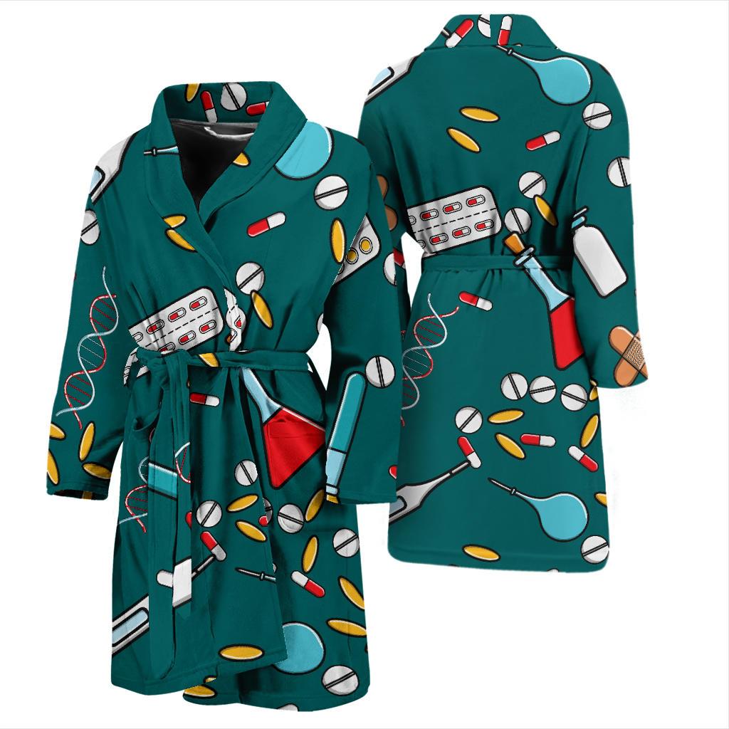 Nurse Pattern Print Design A05 Men Bathrobe-JORJUNE.COM