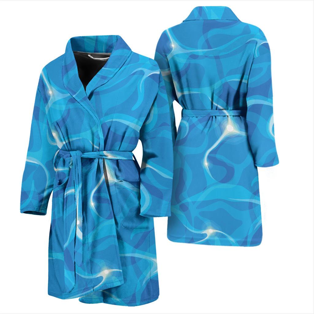 Ocean Reflex Pattern Print Design A02 Men Bathrobe-JORJUNE.COM