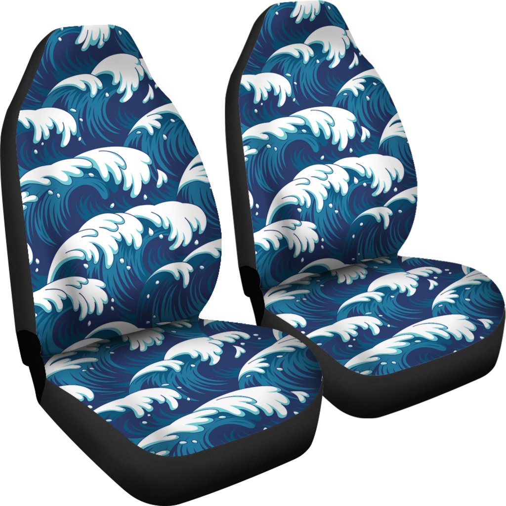 Ocean Wave Pattern Print Universal Fit Car Seat Covers