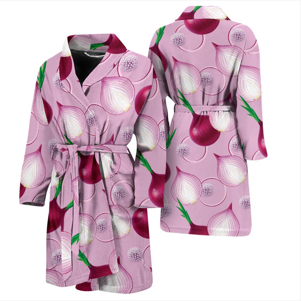 Onion Pattern Print Design A01 Men Bathrobe-JORJUNE.COM