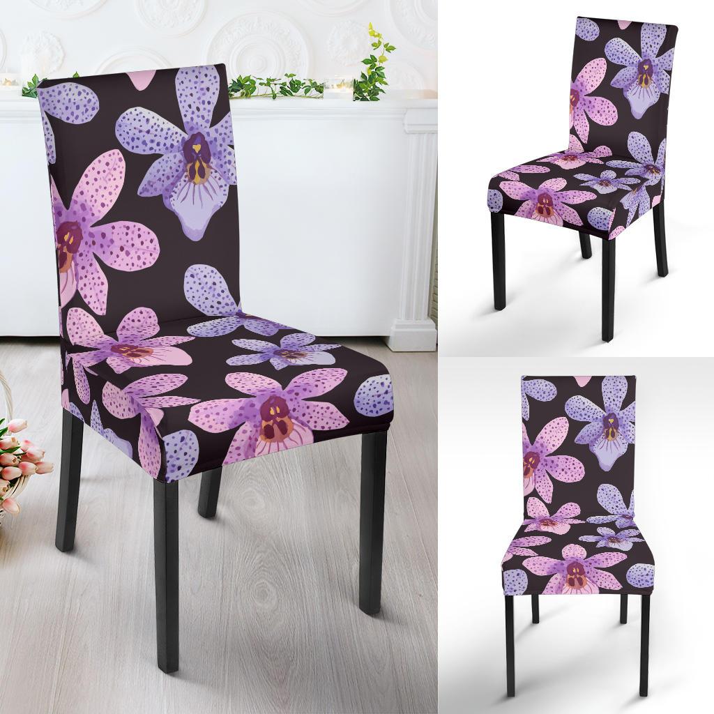 Orchid Pattern Print Design OR08 Dining Chair Slipcover-JORJUNE.COM
