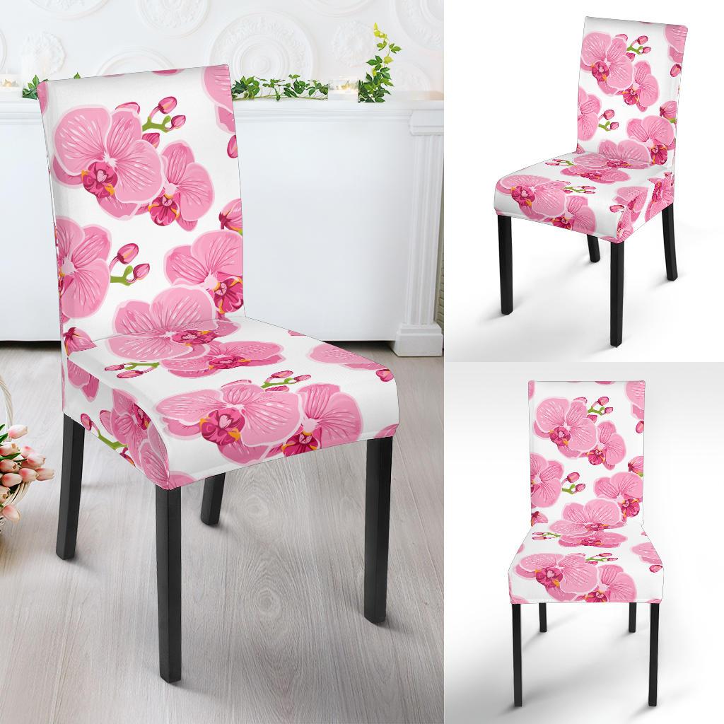 Orchid Pink Pattern Print Design OR07 Dining Chair Slipcover-JORJUNE.COM