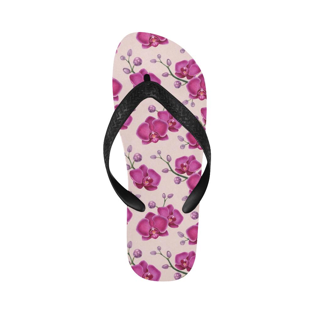 Orchid Purple Pattern Print Design OR04 Flip Flops-JorJune