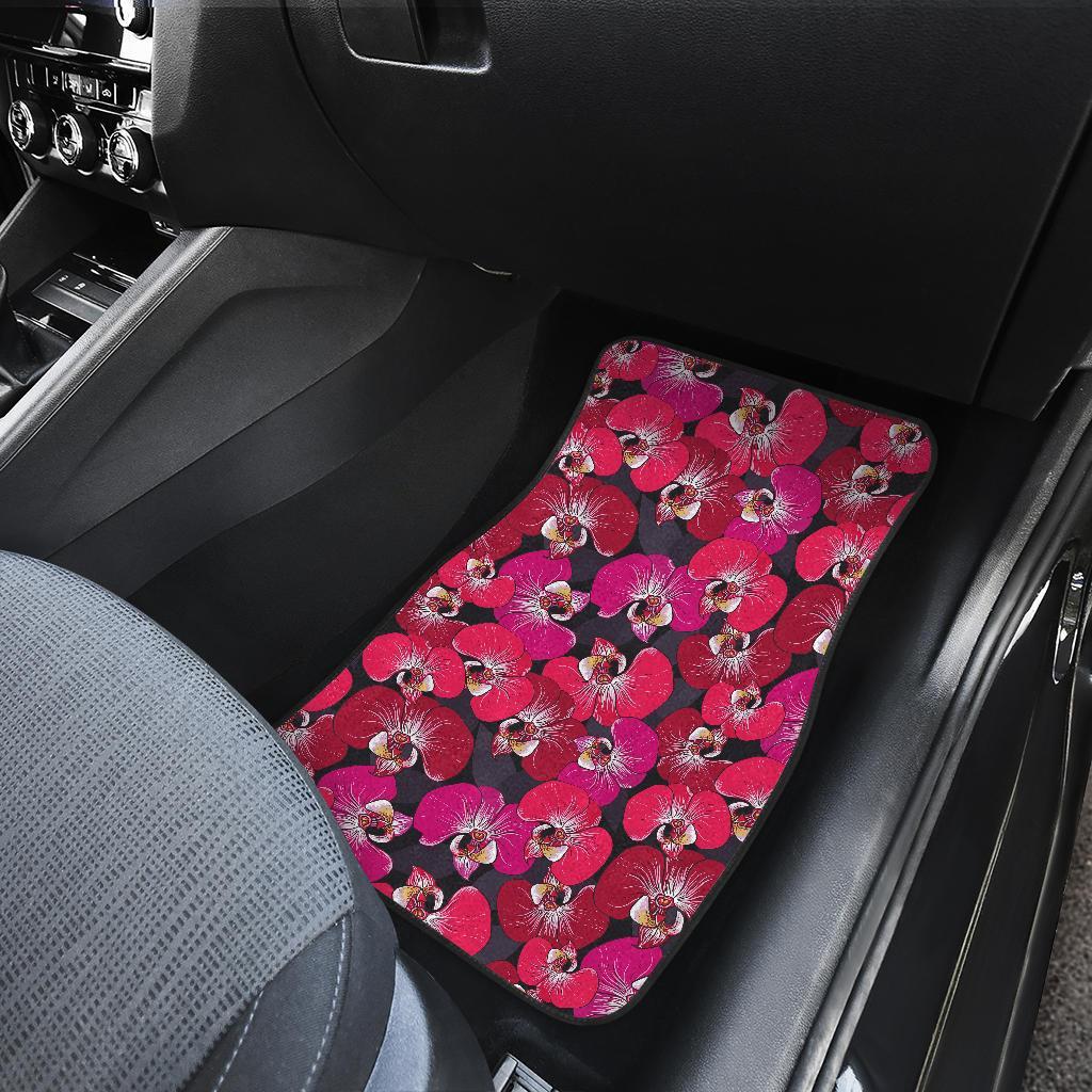 Orchid Red Pattern Print Design OR05 Car Floor Mats-JORJUNE.COM