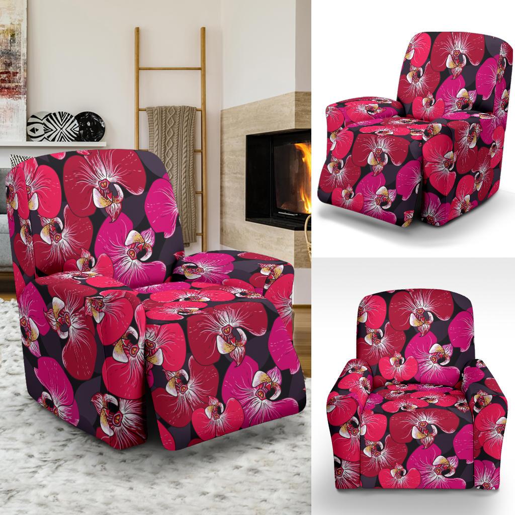 Orchid Red Pattern Print Design OR05 Recliner Slipcover-JORJUNE.COM
