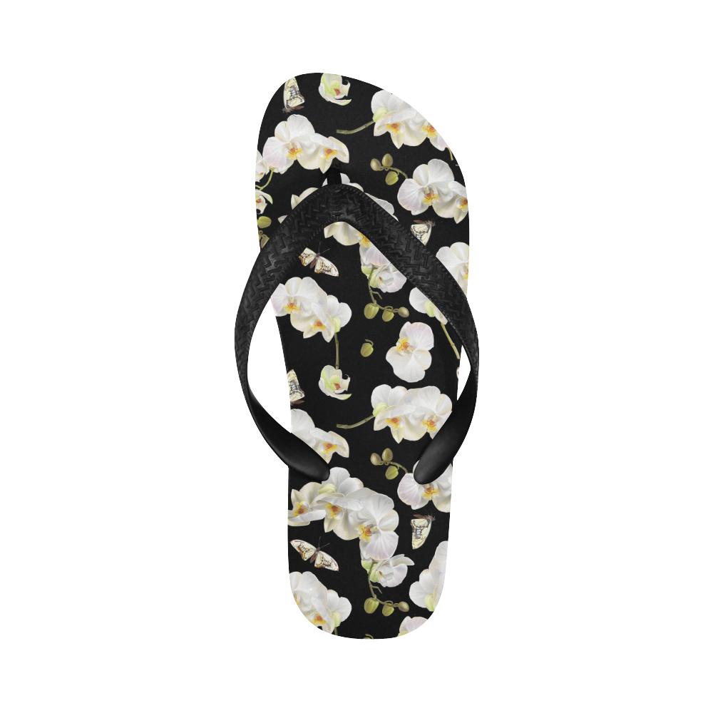 Orchid White Pattern Print Design OR011 Flip Flops-JorJune