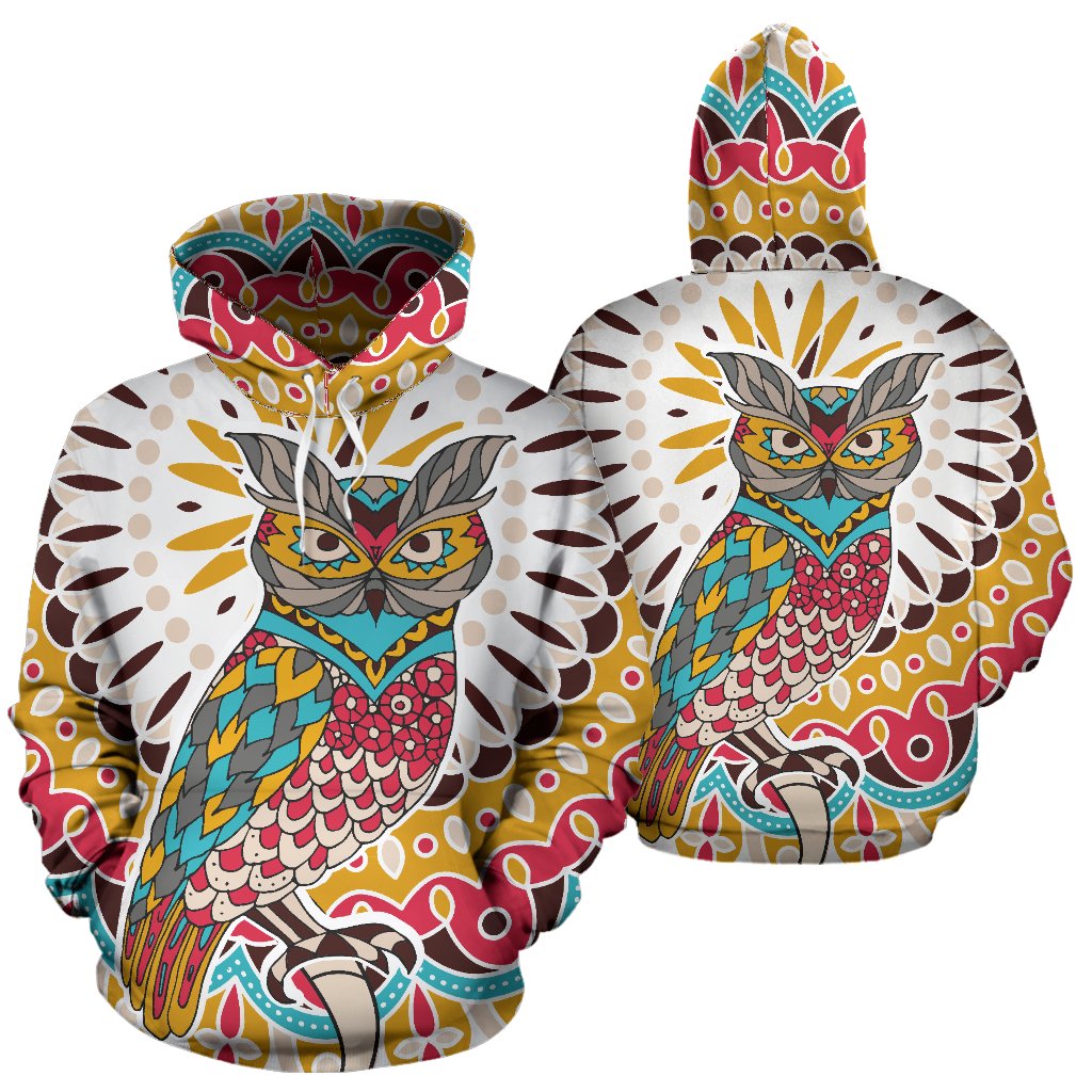 Owl Colorful All Over Print Hoodie