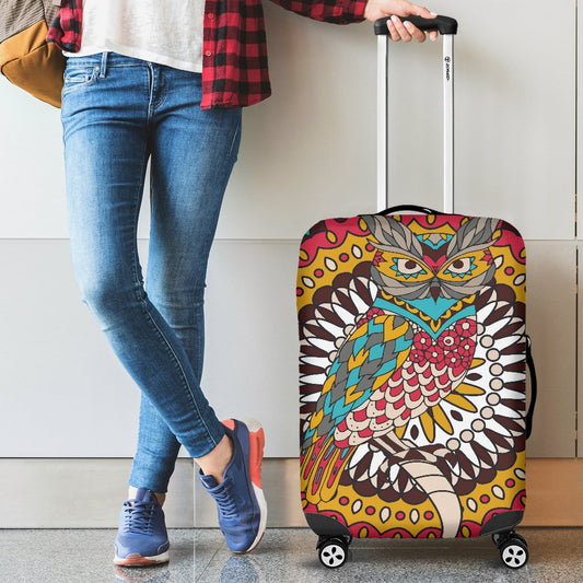 Owl Colorful Luggage Cover Protector