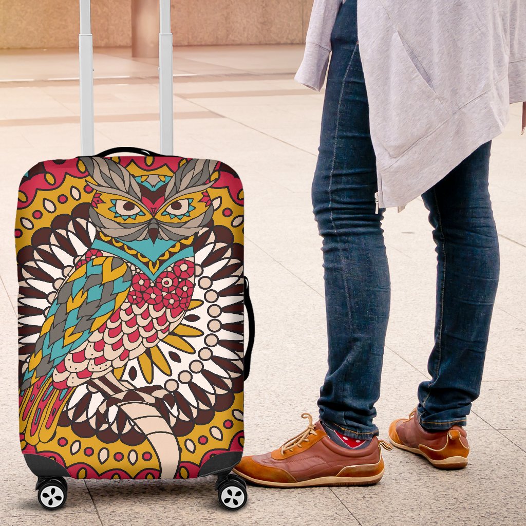 Owl Colorful Luggage Cover Protector