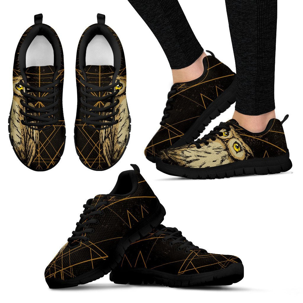 Owl Geometric Line Women Sneakers