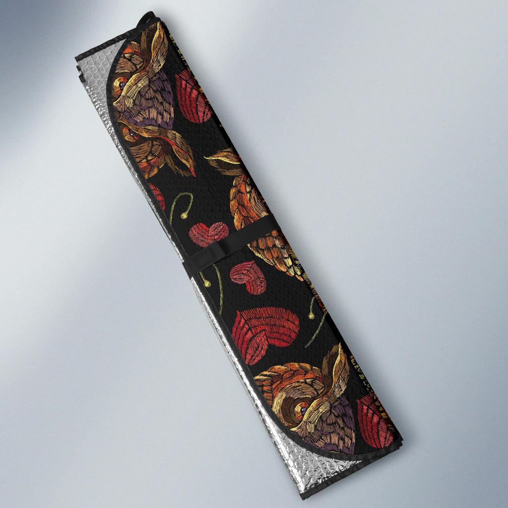 Owl Pattern Print Design A08 Car Sun Shades-JORJUNE.COM