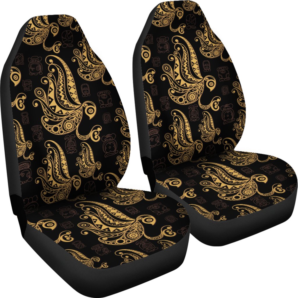 Owl Tribal Polynesian Design Print Universal Fit Car Seat Covers-JorJune