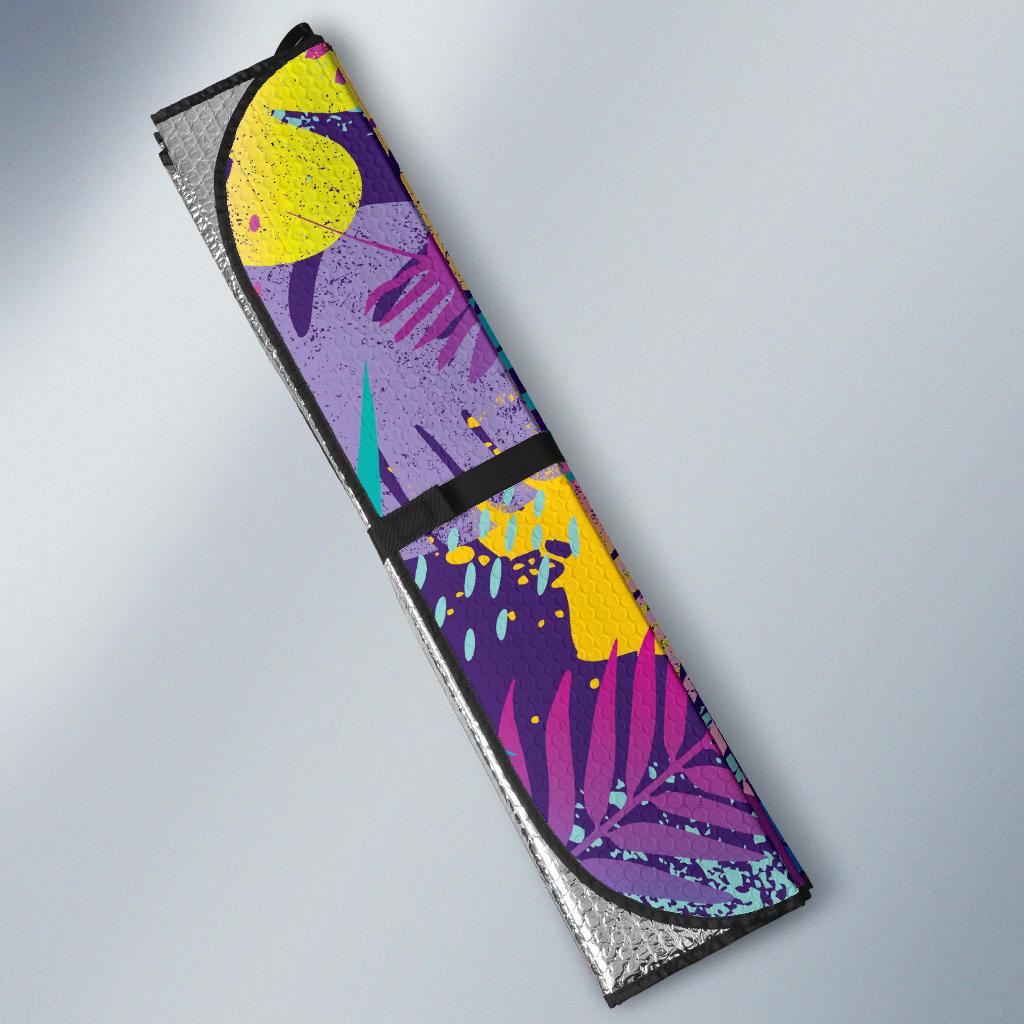 Palm Leaf Pattern Print Design A04 Car Sun Shades-JORJUNE.COM