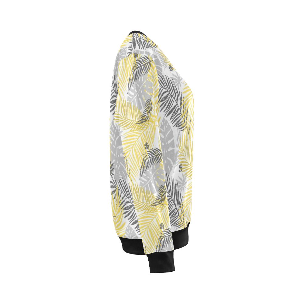 Palm Leaves Pattern Print Design PL012 Women Long Sleeve Sweatshirt-JorJune