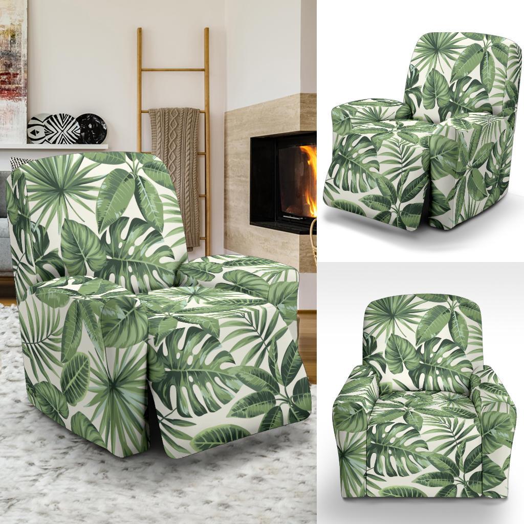 Palm Leaves Pattern Print Design PL014 Recliner Slipcover-JORJUNE.COM