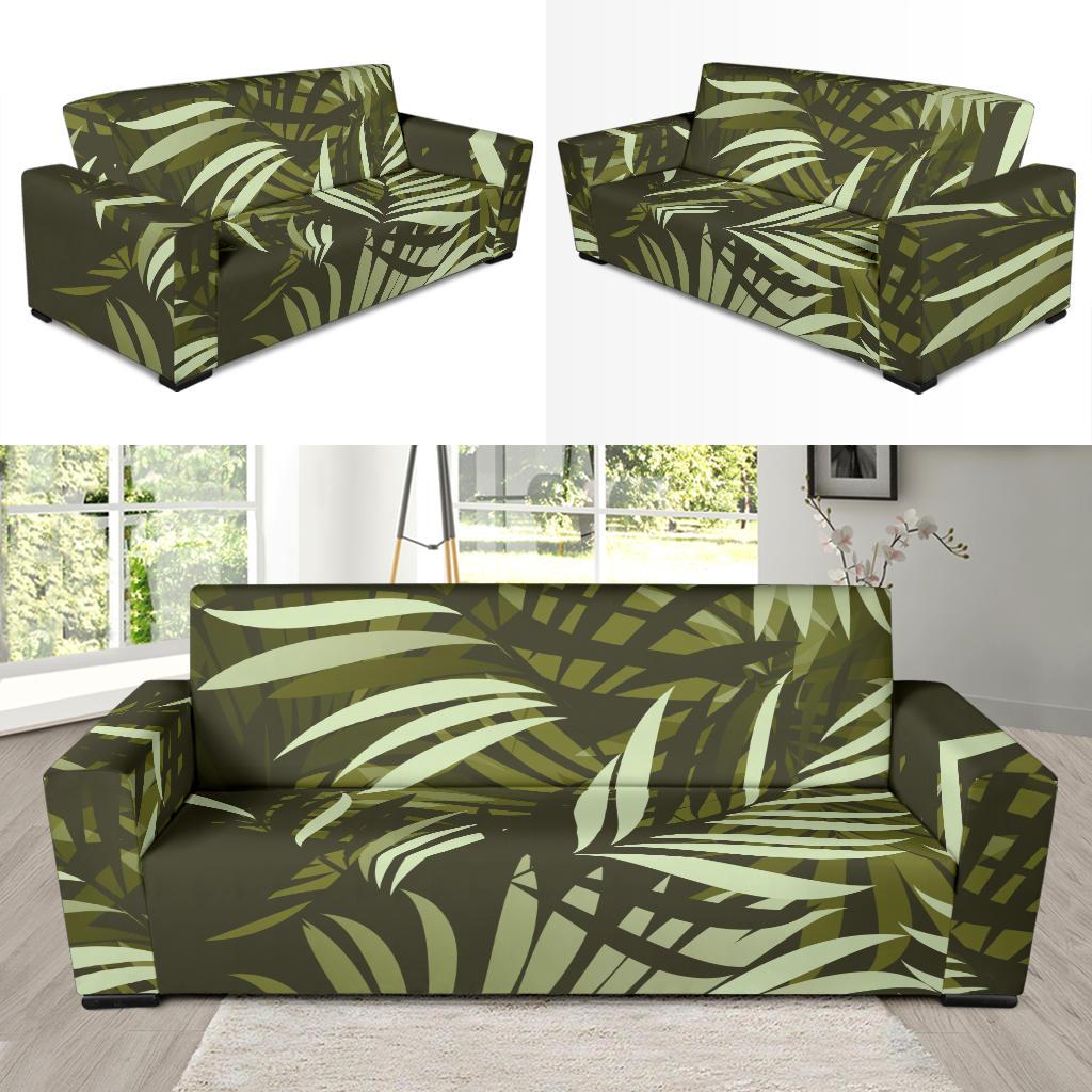 Palm Leaves Pattern Print Design PL05 Sofa Slipcover-JORJUNE.COM