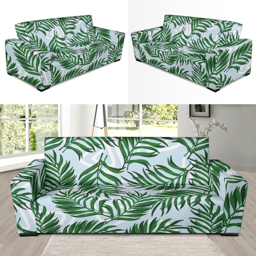 Palm Leaves Pattern Print Design PL06 Sofa Slipcover-JORJUNE.COM