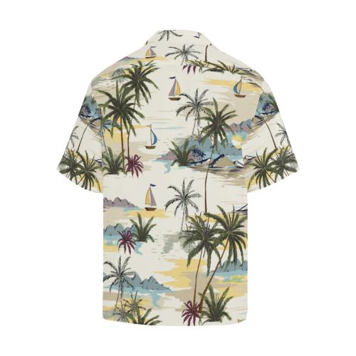 Palm Tree Beach Print Men Hawaiian Shirt