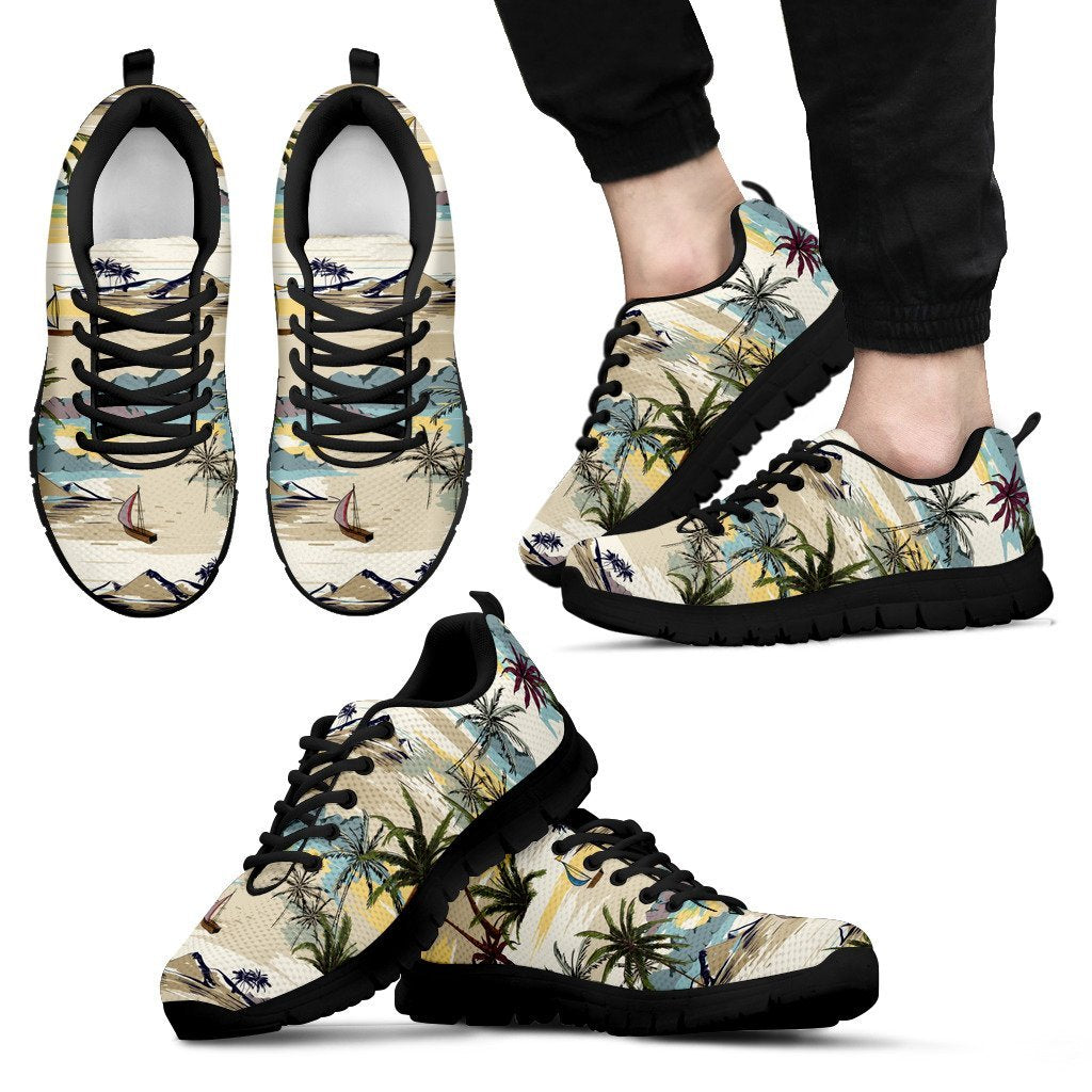 Palm Tree Beach Print Men Sneakers