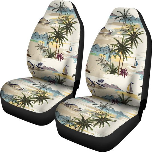Palm Tree Beach Print Universal Fit Car Seat Covers